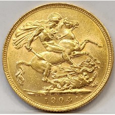 AUSTRALIA 1904 . ONE 1 SOVEREIGN . SYDNEY . GOLD